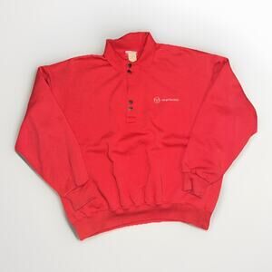 Vintage Sergio Tacchini Sweatshirt Red Collared Pullover Medium 90s Tenniscore